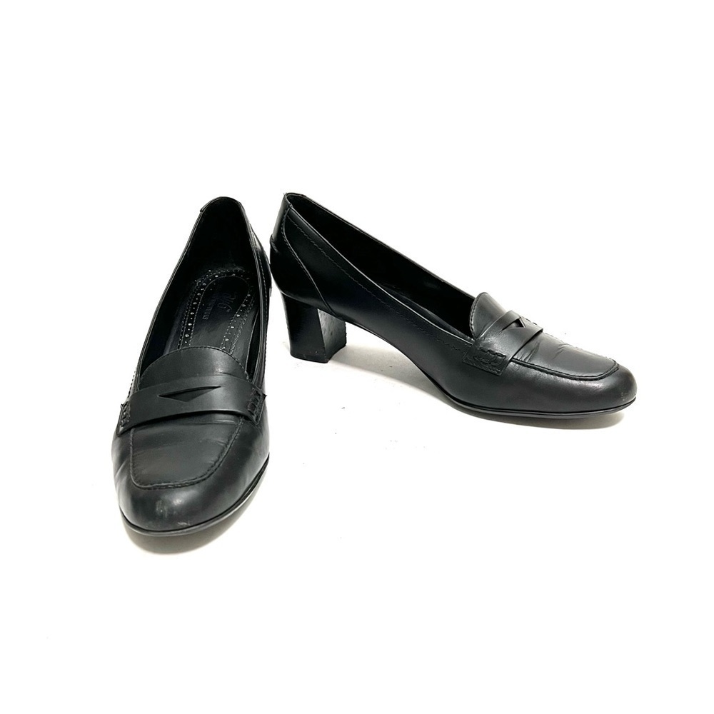 BROOKS BROTHERS | Vintage 1990s black leather penny loafer pumps - Picture 4 of 8